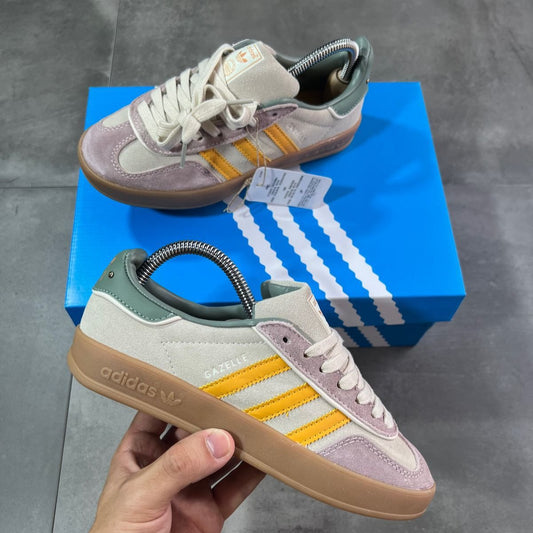 Adidas Gazelle Gris y Amarillo | Dama